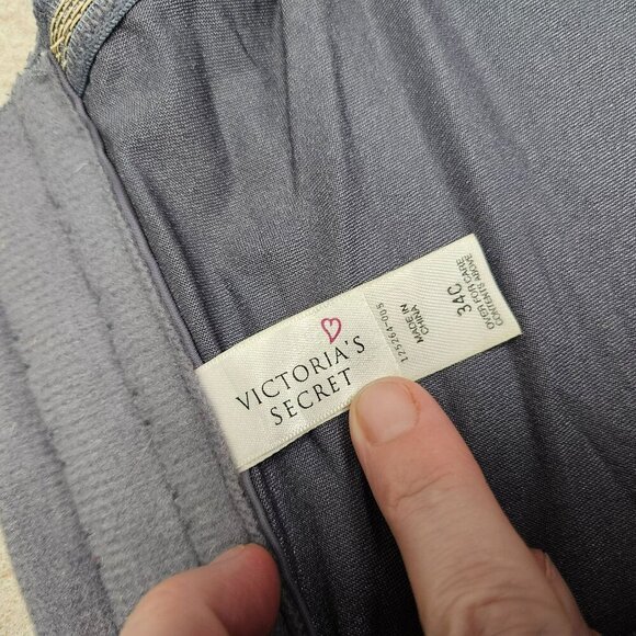 Victorias Secret Lace Bustier 34C Greyish Lavender Floral‎ Embroidery Lingerie - Picture 6 of 9
